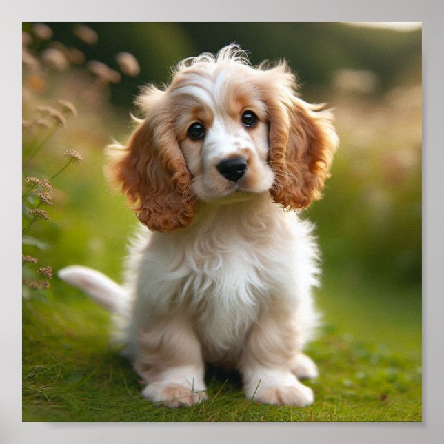 Affiche Un mignon chiot espagnol de Clumber (Devant)