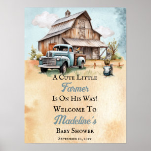 Affiche Un Mignon Petit Agriculteur Est En Chemin De Baby 