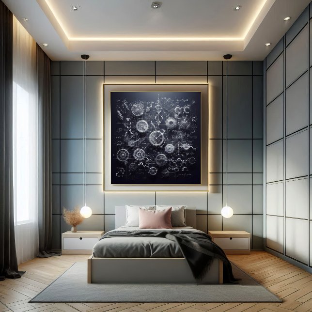 Affiche Un modèle numérique avec équations mathématiques (Créateur téléchargé)