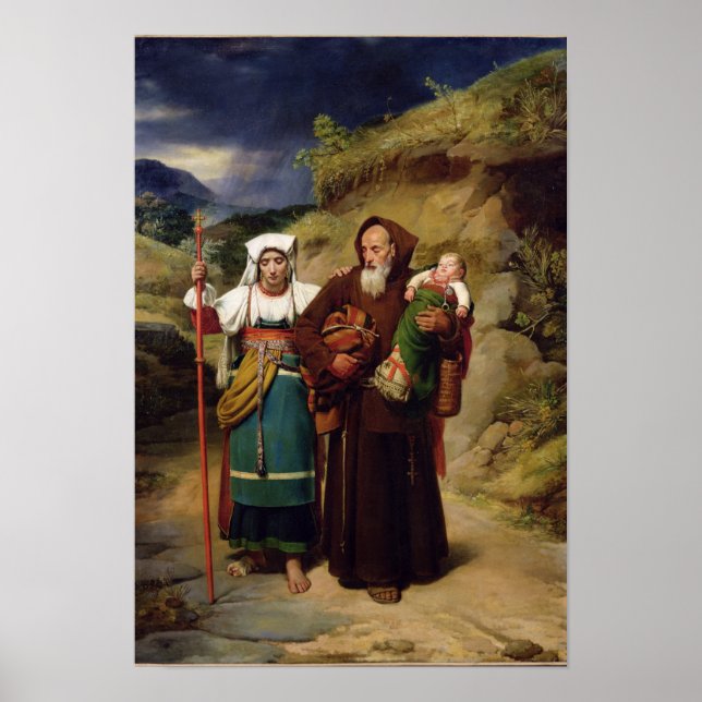 Affiche Un moine aide un pèlerin (Devant)