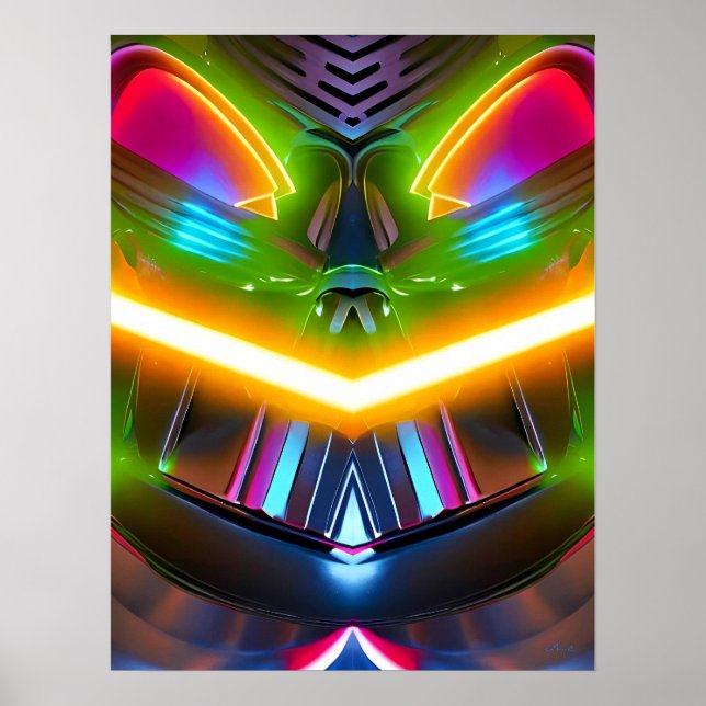 Affiche Un monde robotique qui vous respire dans le cou (Devant)