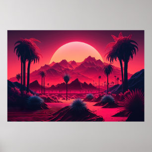 Affiche Un Monde Synthwave au-delà de notre propre