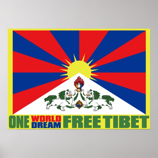 AFFICHE UN MONDE UN RÊVE TIBET LIBRE (Devant)