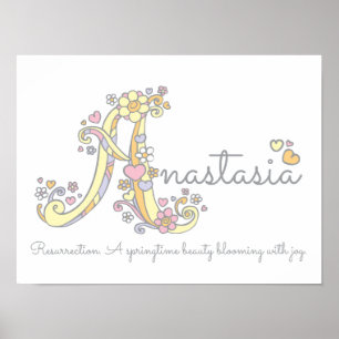 Affiche Un monogramme art Anastasia filles nom signifiant