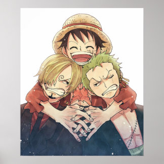 Affiche Un morceau Luffy Zoro et Sanji