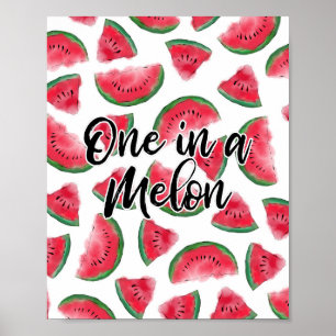 Affiche Un Motif d'aquarelle de melon
