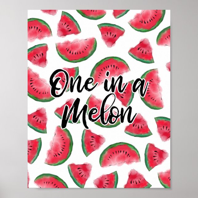 Affiche Un Motif d'aquarelle de melon (Devant)