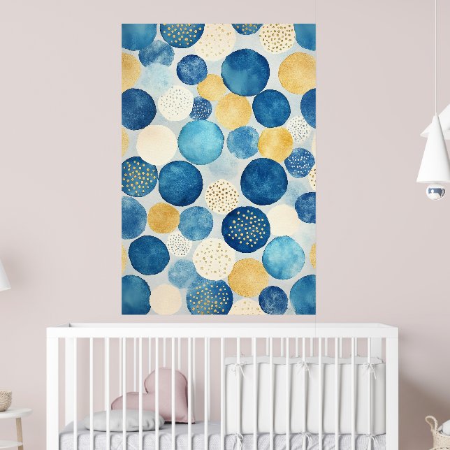 Affiche Un motif de cercles superposés dans des nuances de (Pépinière 2)