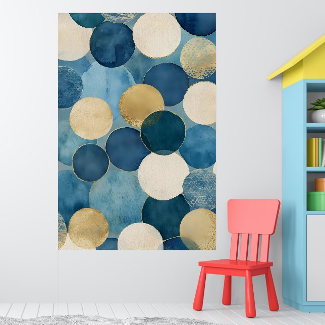 Affiche Un motif de cercles superposés dans des nuances de (Pépinière 1)
