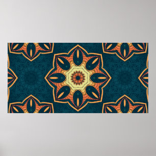 Affiche Un motif sans couture ethnique avec mandala. illus