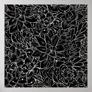 Affiche Un motif sans couture succulent. Design vintage fl