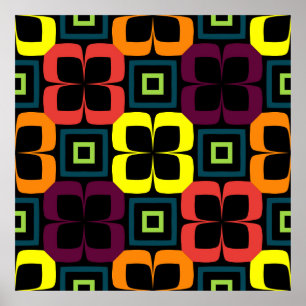 Affiche Un motif transparent et lumineux avec des fleurs c