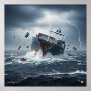 Affiche Un naufrage dans une tempête