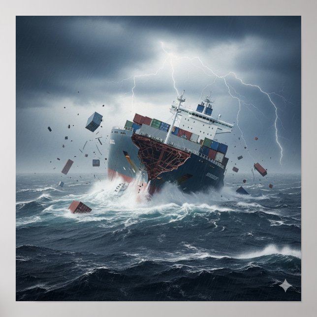 Affiche Un naufrage dans une tempête (Devant)