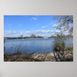 Affiche Un navire sur la rivière, Rhin par Oppenheim, Alle