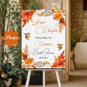 Affiche Un nouveau chapitre Automne Boho Fête des mariées