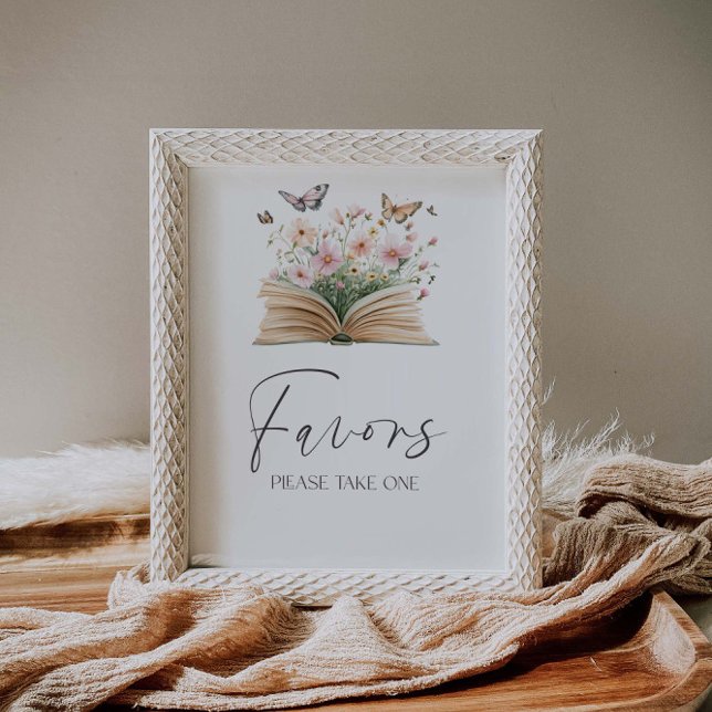 Affiche Un nouveau chapitre Baby shower de livre d'histoir (Créateur téléchargé)