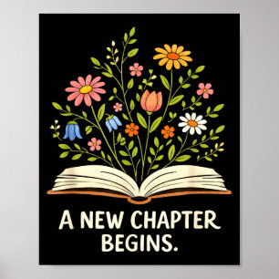 Affiche Un nouveau chapitre commence inspirant la biblioth