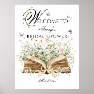 Affiche Un nouveau chapitre commence livre bridal shower W