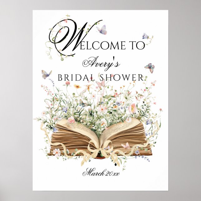 Affiche Un nouveau chapitre commence livre bridal shower W (Devant)