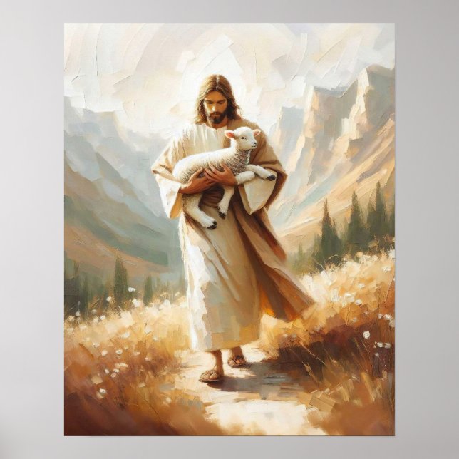 Affiche Un nouveau début, laissez l'art 99, Jésus et l'agn (Devant)