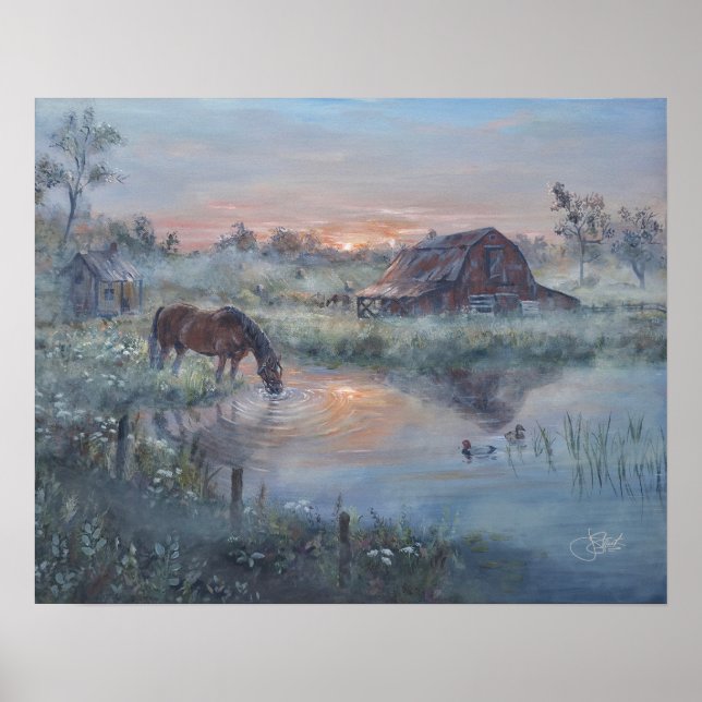 Affiche Un nouveau jour - Peinture de cheval (Devant)