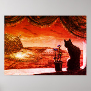 Affiche Un nouveau monde entier - Sci-Fi - Chat sur Mars