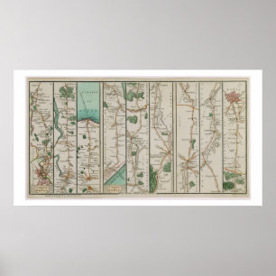 Affiche Un nouveau plan de la route de Londres à Douvres