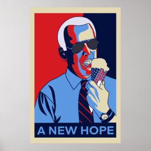 Affiche Un nouvel espoir Joe Biden Illustration de crème g