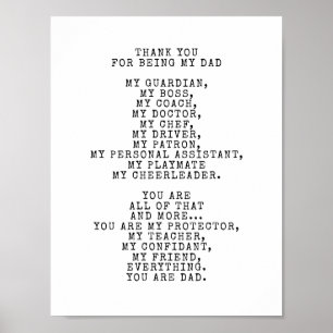 Affiche Un Ode pour papa   Personnaliser ce poème