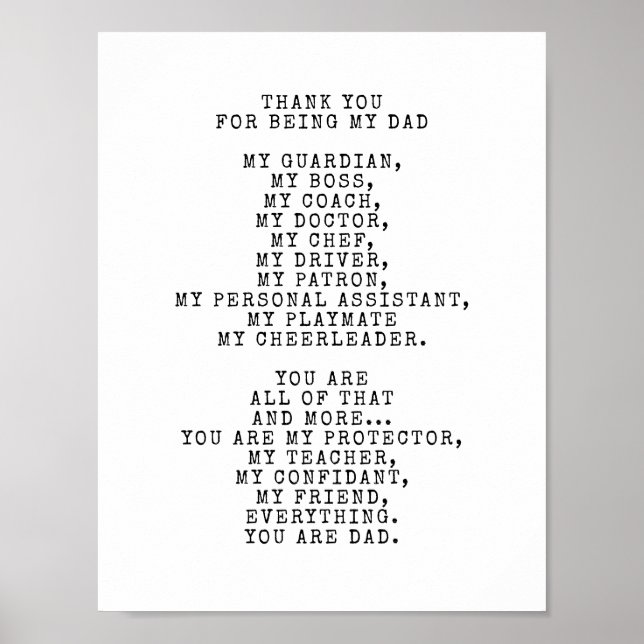 Affiche Un Ode pour papa | Personnaliser ce poème (Devant)