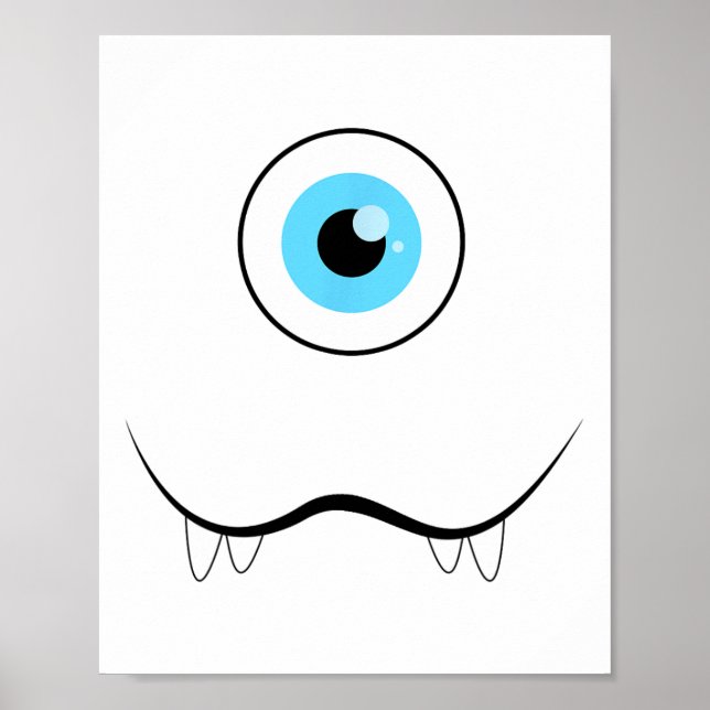 Affiche Un Oeil Eyell Monstre visage drôle Halloween Costu (Devant)