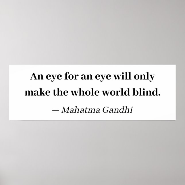 Affiche Un oeil pour oeil rend le monde entier aveugle (Devant)