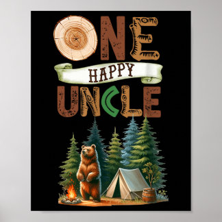 Affiche Un Oncle Heureux Campeur Premier Anniversaire Camp