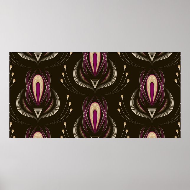 Affiche Un ornement graphique motif sans couture. Style fl (Devant)