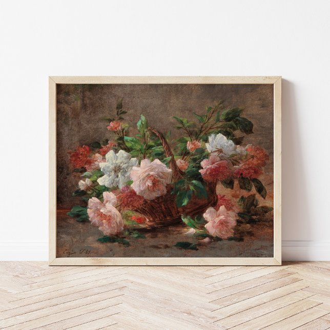 Affiche Un panier avec Roses | Eugene Petit (Créateur téléchargé)