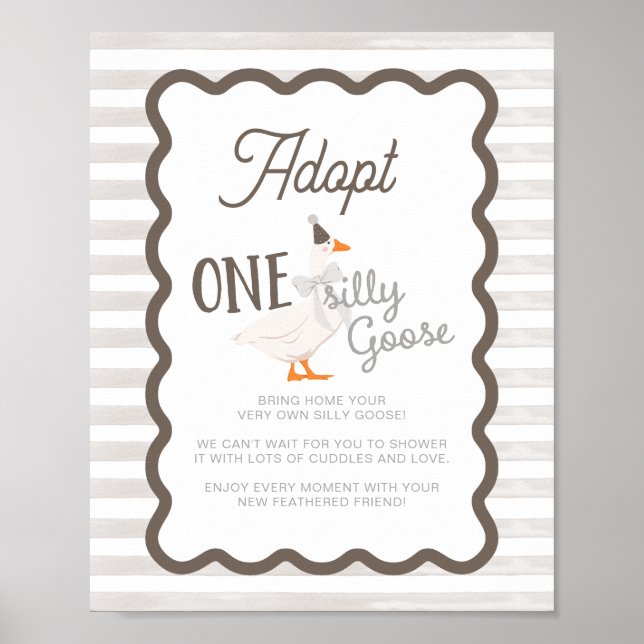 Affiche Un panneau d'adoption d'une oie idiote (Devant)