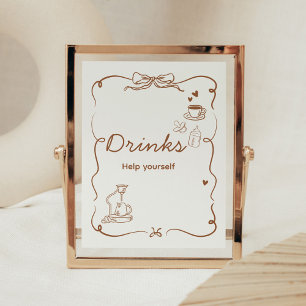 Affiche Un panneau de boissons pour Baby Shower Coffee Bab