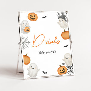 Affiche Un panneau de boissons pour Halloween A Little Boo