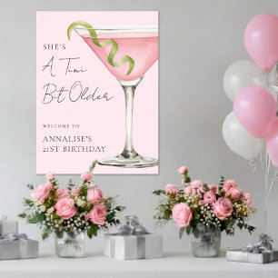 Affiche Un panneau de fête d'anniversaire Martini Un peu p
