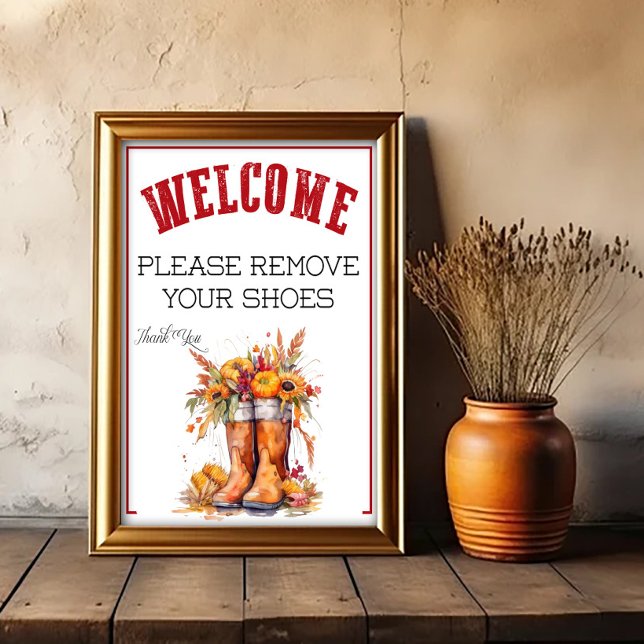 Affiche Un panneau de retrait des chaussures sur le thème  (Créateur téléchargé)