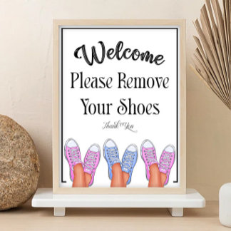 Affiche Un panneau pour enlever les chaussures