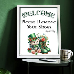 Affiche Un panneau St Patricks Day de retrait des chaussur