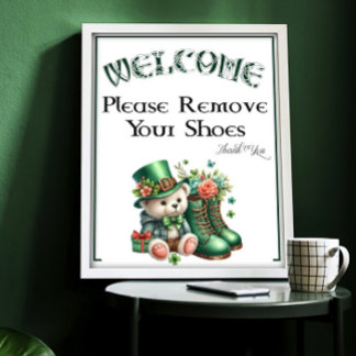 Affiche Un panneau St Patricks Day de retrait des chaussur
