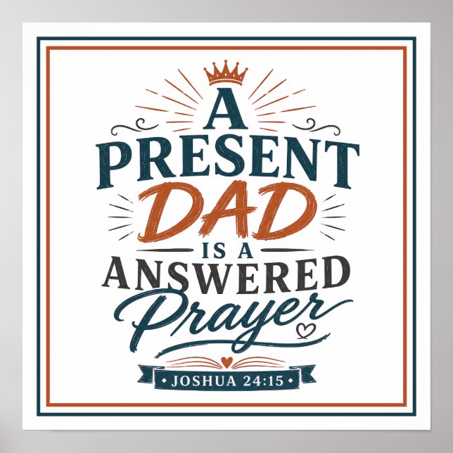 Affiche Un papa présent est une prière exaucée Citations c (Devant)