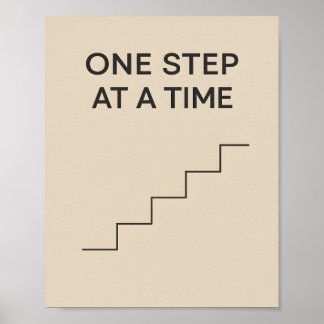 Affiche Un pas à la fois – Motivation minimaliste