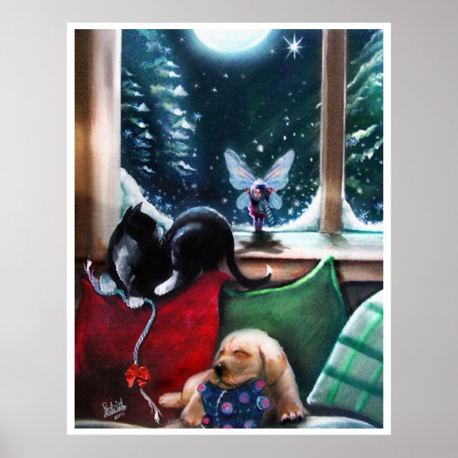 Affiche Un pays boisé d'hiver, fée (Devant)