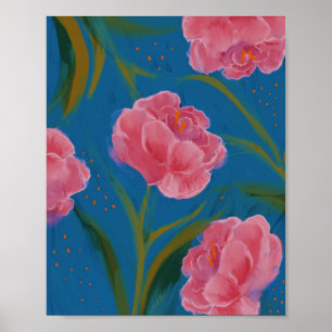 Affiche Un paysage de fleurs hawaïennes