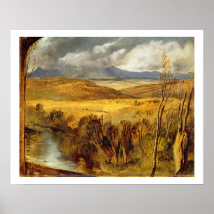 Affiche Un paysage des montagnes, c.1825-35 (huile à bord)