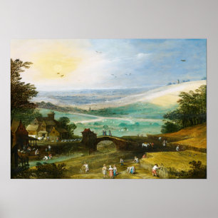 Affiche Un Paysage D'Été À La Récolte - Joos de Momper